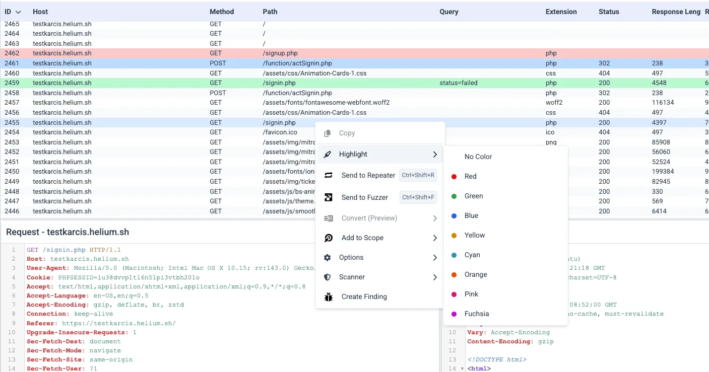 HTTP Request Highlighter